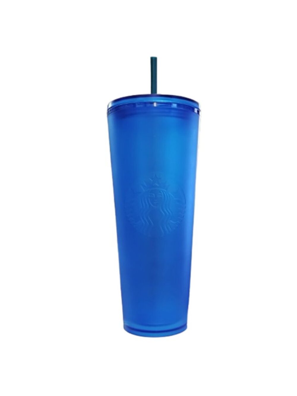 Starbucks 2022 Cobalt Blue Matte Mermaid Soft Touch Cold Cup Tumbler 24 oz